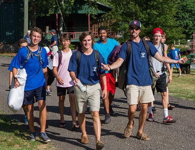 Summer camp staff working with campers at Athens YMCA Camps